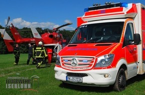 Feuerwehr Iserlohn: FW-MK: Flugzeugabsturz in Sümmern - zwei Schwerverletzte