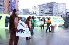 Robin Wood e.V.: ROBIN WOOD-Protest zur internationalen Waldkonferenz in Brüssel