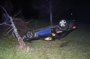 Polizeidirektion Neustadt/Weinstraße: POL-PDNW: Pkw landet an Baum