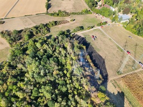 Feuerwehr MTK: Großeinsatz bei Vegetationsbrand in Hattersheim: Mehr als 200 Einsatzkräfte bekämpfen ausgedehnten Wiesen- und Waldbrand - umfangreiche Nachlöscharbeiten dauern an