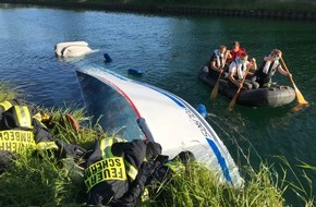 Feuerwehr Schermbeck: FW-Schermbeck: Ein gesunkenes Motorboot beschäftigte die Feuerwehr Schermbeck am Pfingstmontag