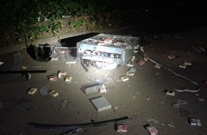 Polizei Aachen: POL-AC: Freistehender Zigarettenautomat gesprengt - Täter flüchtig