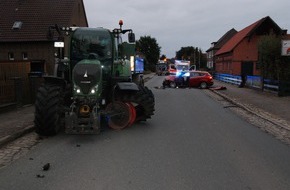 Polizeiinspektion Celle: POL-CE: Frontalzusammenstoß von Pkw und Trecker