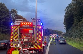 Feuerwehr Mülheim an der Ruhr: FW-MH: Verkehrsunfall auf der A40 in Fahrtrichtung Essen - Eine Person schwer verletzt