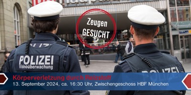 Bundespolizeidirektion München: Bundespolizeidirektion München: Körperverletzung durch Reizstoff / Bundespolizei sucht Zeugen