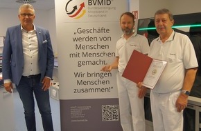 BVMID - Bundesvereinigung Mittelstand in Deutschland: MVZ Pathologie, Zytologie und Dermatologie Viersen GmbH als TOP ARBEITGEBER 2024 ausgezeichnet