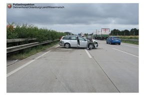 Polizeiinspektion Delmenhorst / Oldenburg - Land / Wesermarsch: POL-DEL: Autobahnpolizei Ahlhorn: Verkehrsunfall auf der Autobahn 1 im Bereich der Gemeinde Emstek