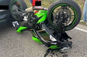 Polizeidirektion Landau: POL-PDLD: Landau - Mit Motorrad überschlagen