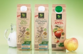NORMA: Milch und Saft der NORMA-Eigenmarke BIO SONNE kommen ab sofort im umweltschonenden Karton - 70 Prozent weniger Kunststoff beim Heumilchkäse / Nachhaltigkeits-Offensive spart beim Materialverbrauch