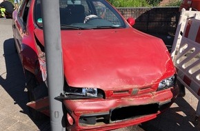 Polizeidirektion Pirmasens: POL-PDPS: Verkehrsunfall endet an Laternenmast