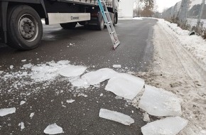 Polizeiinspektion Hildesheim: POL-HI: Gefahr durch Eisplatten auf der Autobahn