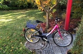 Polizeidirektion Neustadt/Weinstraße: POL-PDNW: Ein pink-lila Jugendrad der Marke Pegasus gefunden...