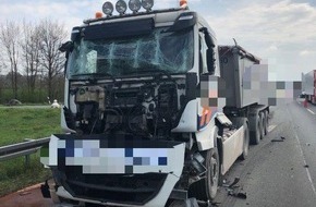 Polizei Münster: POL-MS: Lkw-Unfall am Stauende auf der A 1 zwischen Hamm-Bockum/Werne und Ascheberg - Sperrung in Richtung Münster