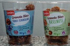 Lidl: Der niederländische Hersteller Banketbakkerij Merba B.V. informiert über einen Warenrückruf des Produktes "Sondey Granola Bites, 90g"