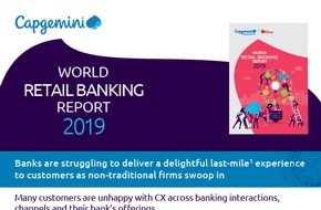 Capgemini: World Retail Banking Report 2019: Kreativität ist der Schlüssel für Banken, um ihre Rolle im Bankgeschäft zu verteidigen und auszubauen / "Open Banking*" entwickelt sich zu "Open X**" (FOTO)
