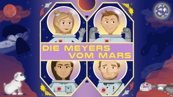 NDR Norddeutscher Rundfunk: &bdquo;Die Meyers vom Mars&ldquo; - Futuristische Familien-Comedy als H&ouml;rspiel-Podcast mit Linda Zervakis und Lukas Nimscheck (&bdquo;Deine Freunde&ldquo;)