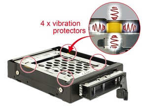 Moderner Wechselrahmen mit Vibrationsschutz für Festplatten in Fahrzeugen und Maschinen