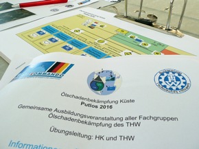 THW-HH MV SH: Gemeinsame Ölbekämpfungsausbildung von Havariekommando und THW in Putlos an der Hohwachter Bucht