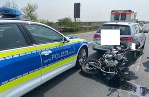 Polizeidirektion Landau: POL-PDLD: Motorradfahrer bei Auffahrunfall verletzt
