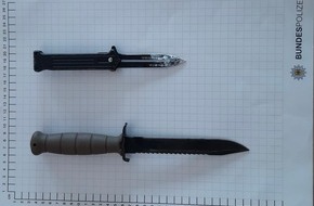 Bundespolizeidirektion Sankt Augustin: BPOL NRW: Bundespolizei stellt Messer bei 41-jährigen Mann sicher