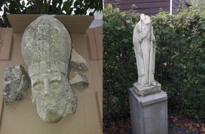 Kreispolizeibehörde Kleve: POL-KLE: Geldern - Sachbeschädigung / Kopf der Steinfigur des Heiligen St. Nikolaus abgetrennt