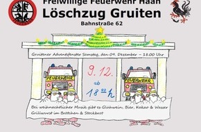 Feuerwehr Haan: FW-HAAN: Löschzug Gruiten öffnet ein Adventsfenster