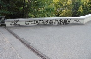 Polizeipräsidium Freiburg: POL-FR: Schopfheim: Schmierereien an der Entegastbrücke - Zeugensuche