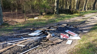 Polizeiinspektion Osnabrück: POL-OS: Melle - Ilegale Müllablagerung im Wald bei Hustädte (mit Bild)