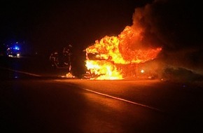 Polizeidirektion Landau: POL-PDLD: Schwegenheim - PKW in Vollbrand