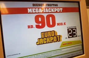 Eurojackpot: Unfassbare Jackpotphase hält an / Mega-Jackpot von 90 Millionen immer noch zu haben