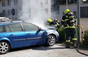 Polizeidirektion Landau: POL-PDLD: PKW Brand auf Parkplatz eines Einkaufsmarktes