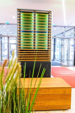 Moosdisplays sorgen für frische Luft in der Marktplatz Galerie