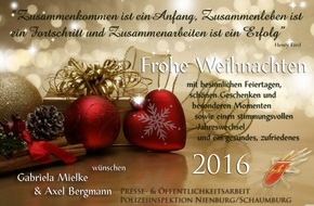 Polizeiinspektion Nienburg / Schaumburg: POL-NI: Weihnachts- unbd Neujahrsgrüße von der Polizei Nienburg/Schaumburg