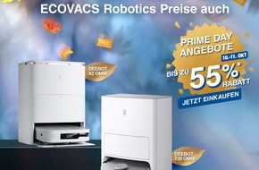 ECOVACS ROBOTICS CO., Ltd: Prime Day: Smarte Haushaltshilfen von ECOVACS zum Top-Preis / Bis zu 55 %* Rabatt auf ECOVACS-Produkte / *Maximal möglicher Rabatt auf die UVP-Preise während des Prime Day