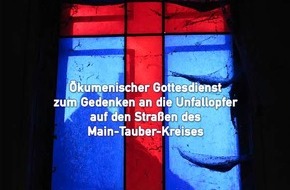 Polizeipräsidium Heilbronn: POL-HN: Tauberbischofsheim: Aus dem Dunkel zum Licht - Ökumenischer Gottesdienst zum Gedenken an die Verkehrsunfallopfer auf den Straßen des Main-Tauber-Kreises