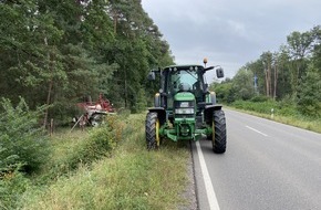 Polizeidirektion Neustadt/Weinstraße: POL-PDNW: (Haßloch) Anhänger löst sich von Traktor