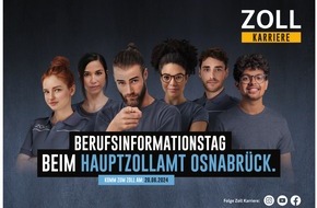 Hauptzollamt Osnabrück: HZA-OS: Zoll-Info-Tag am 20. Juni 2024; Hauptzollamt Osnabrück gibt Blick hinter die Kulissen für ausbildungs- und studieninteressierte Jugendliche