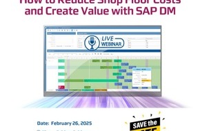 Forcam Enisco GmbH: Terminhinweis: “How to Reduce Shop Floor Costs and Create Value with SAP Digital Manufacturing”