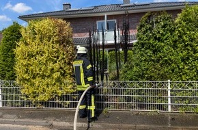 Kreisfeuerwehr Rotenburg (Wümme): FW-ROW: Hecke gerät in Brand