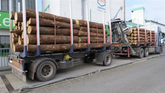 Polizeipräsidium Trier: POL-PPTR: Holztransport viel zu schwer auf der BAB A-1 unterwegs