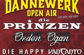 Festivalia GmbH: Dannewerk Open Air 24 - 19. Und 20. Juli 2024 - Am Weltkulturerbe Dannewerk bei Schleswig mit Die Happy, Die Prinzen, Orden Ogan, Van Canto, Lydia Benecke und vielen mehr