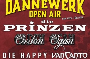 Festivalia GmbH: Dannewerk Open Air 24 - 19. Und 20. Juli 2024 - Am Weltkulturerbe Dannewerk bei Schleswig mit Die Happy, Die Prinzen, Orden Ogan, Van Canto, Lydia Benecke und vielen mehr