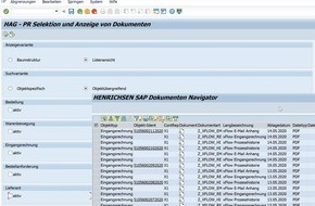 HENRICHSEN AG: HENRICHSEN veröffentlicht den Dokumenten Navigator für SAP