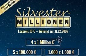 Lotto Baden-Württemberg: Silvester-Millionen in Karlsruhe und in den Kreisen Zollernalb, Heilbronn und Lörrach gewonnen