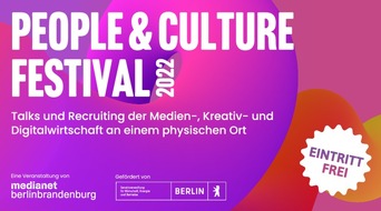 media:net berlinbrandenburg e.V.: Ticketing-Start für das PEOPLE & CULTURE FESTIVAL am 11. November 2022 - Lunia Hara als Speaker bestaÌtigt