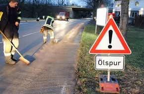 Feuerwehr Schermbeck: FW-Schermbeck: Ölspur auf der Maassenstraße