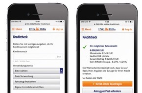 ING Deutschland: ING-DiBa führt mobilen Kreditcheck ein