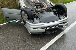 Polizeidirektion Landau: POL-PDLD: Auto landet auf Dach