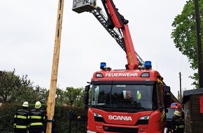 Feuerwehr München: FW-M: Dann steht der Maibaum doch noch (Friedenheim)