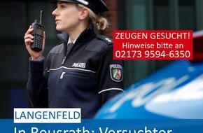 Polizei Mettmann: POL-ME: Geldautomat angegangen: Polizei ermittelt und bittet um Zeugenhinweise - Langenfeld - 2009032